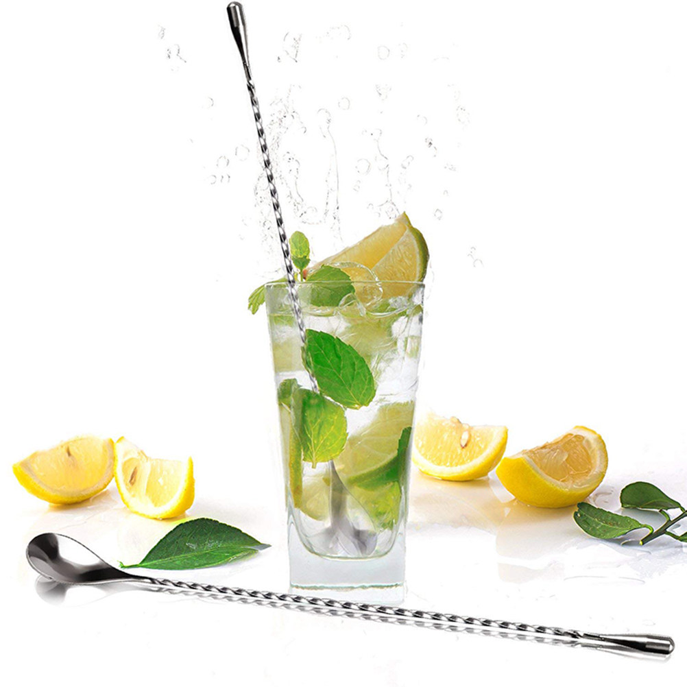Bar Spoon Twisted - 2Pcs Long Handle Stainless Steel Cocktail