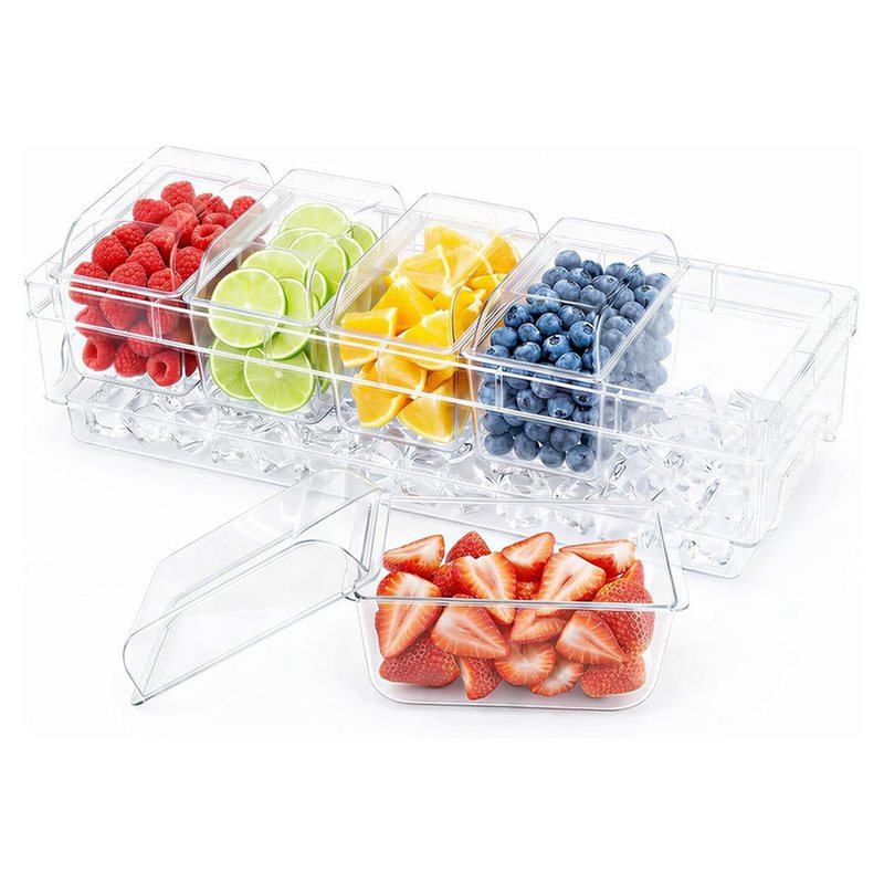 Garnish Tray Set - PHFU-Taco For Bar Serving Set Chilled