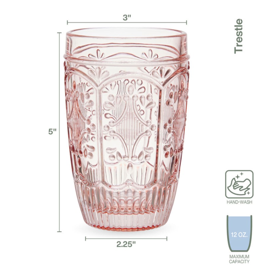 Trestle 12 oz Blush Highball G - Highball Glass Set 리뷰 및 가격