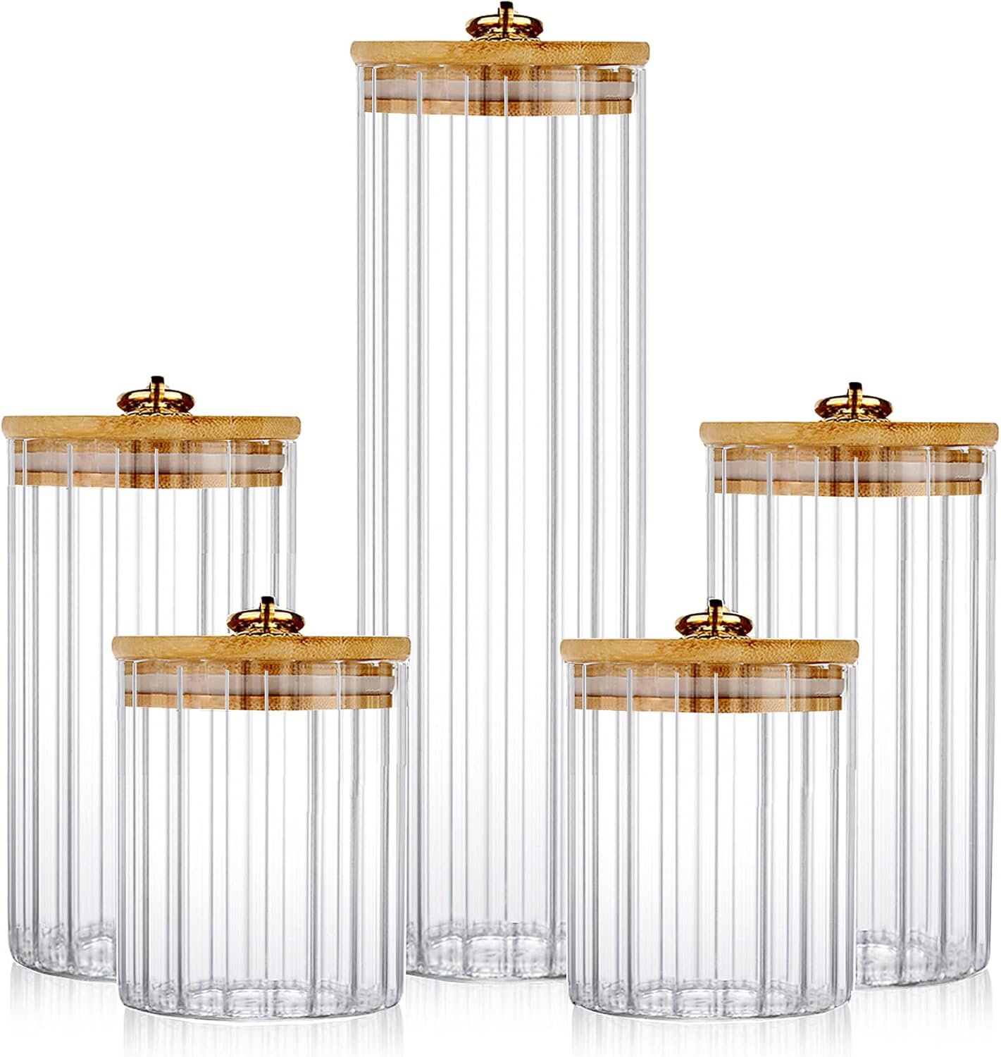 Glass Storage Jars Set of 5, D - Home Bar And Coffee 리뷰 및 가격