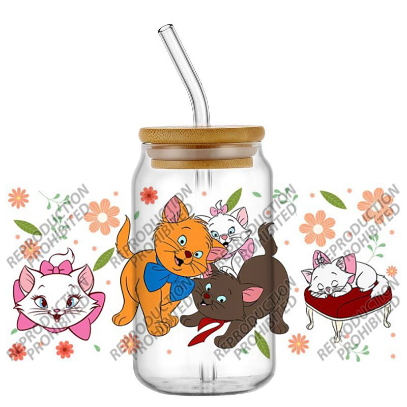 Retro Cartoon Cat Tumbler Glas - Old Fashioned Glass 리뷰 및 가격