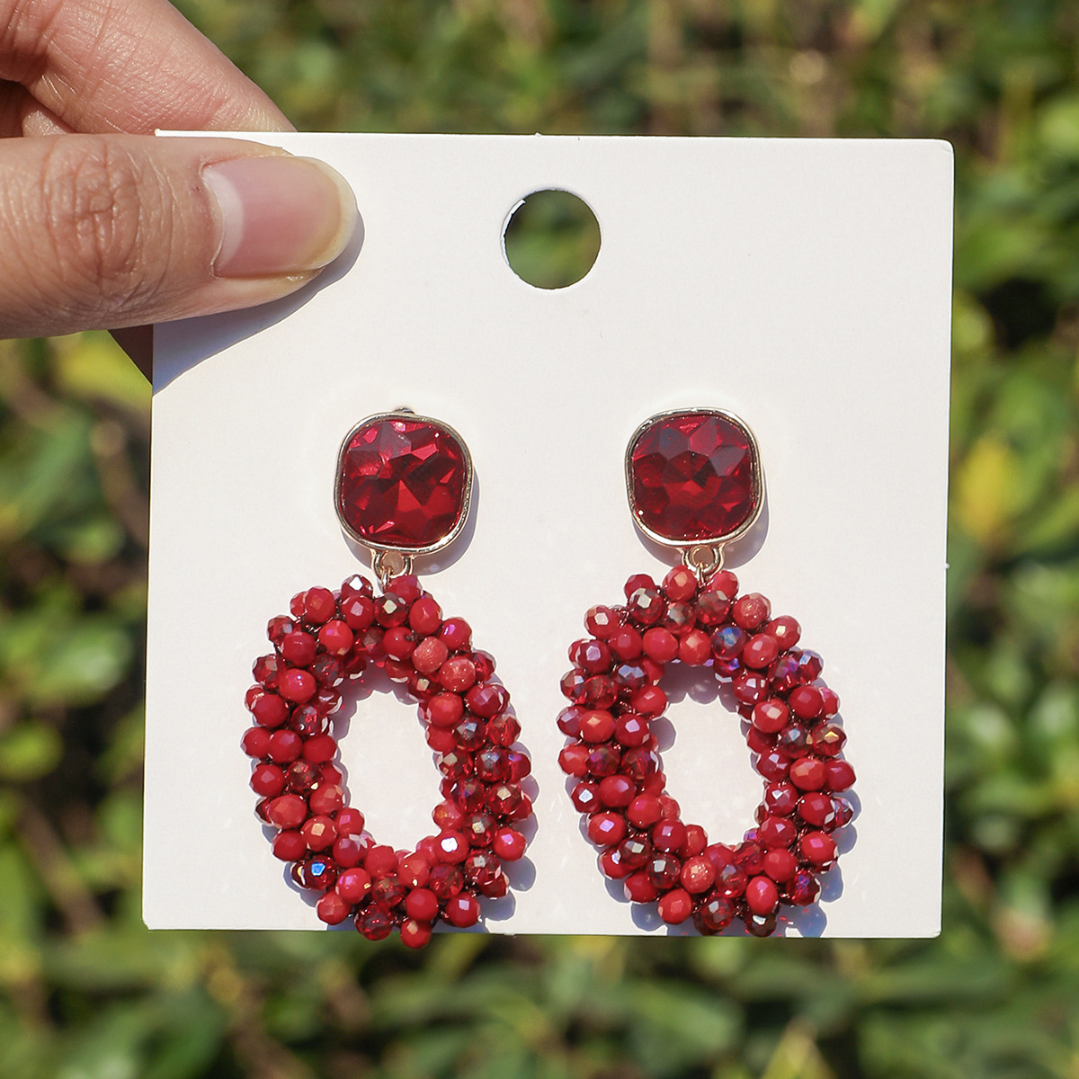 ZGMXR Rice bead earrings Circl - Old Fashioned Glass 리뷰 및 가격