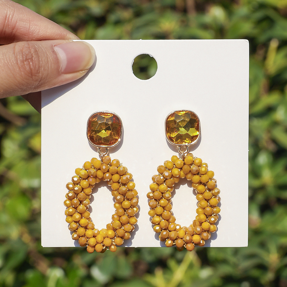 ZGMXR Rice bead earrings Circl - Old Fashioned Glass 리뷰 및 가격