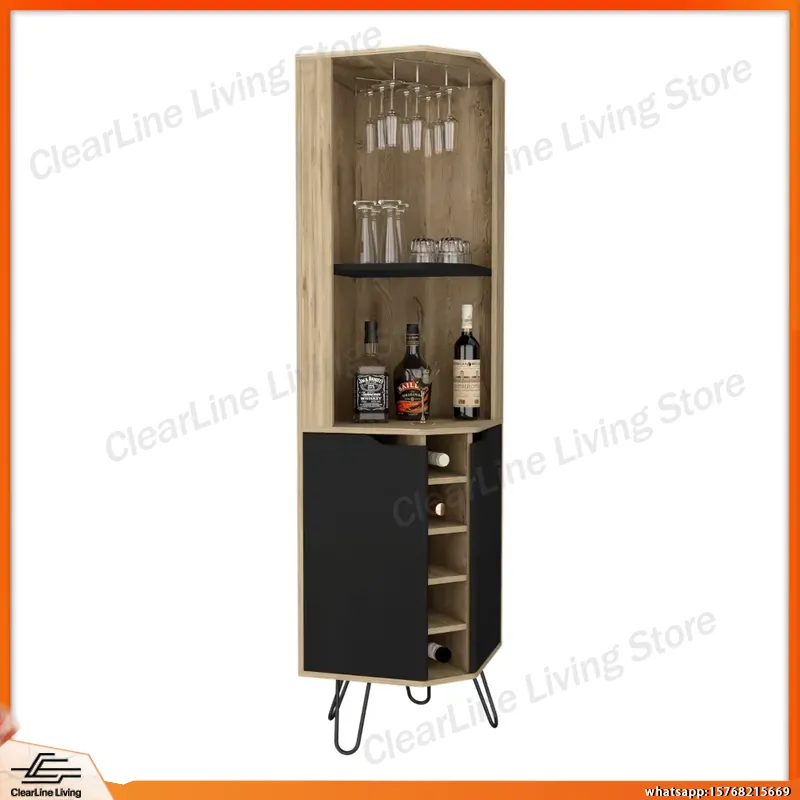 Corner Bar Cabinet with 6 Buil - Home Bar Shelves 리뷰 및 가격