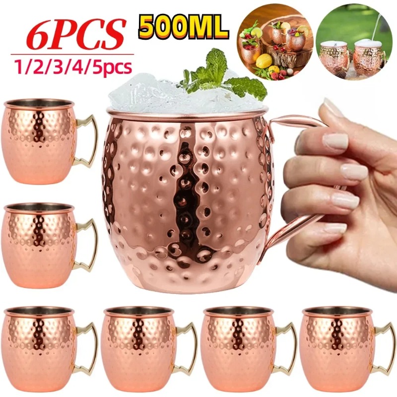 1-6PCS Cocktail Wine Cup Mosco - Mule Copper Mug 리뷰 및 가격