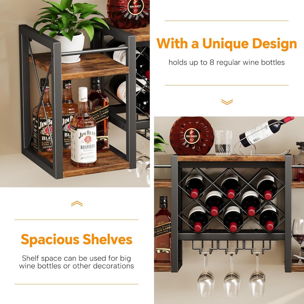 Wall Mounted Wine Rack with Gl - Home Bar Shelves 리뷰 및 가격