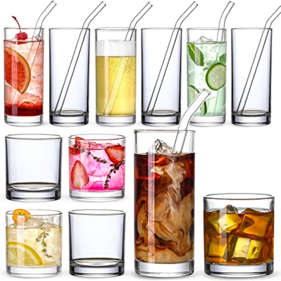 [ 12 Pack ] Glass Cups with Gl - Highball Glass Set 리뷰 및 가격