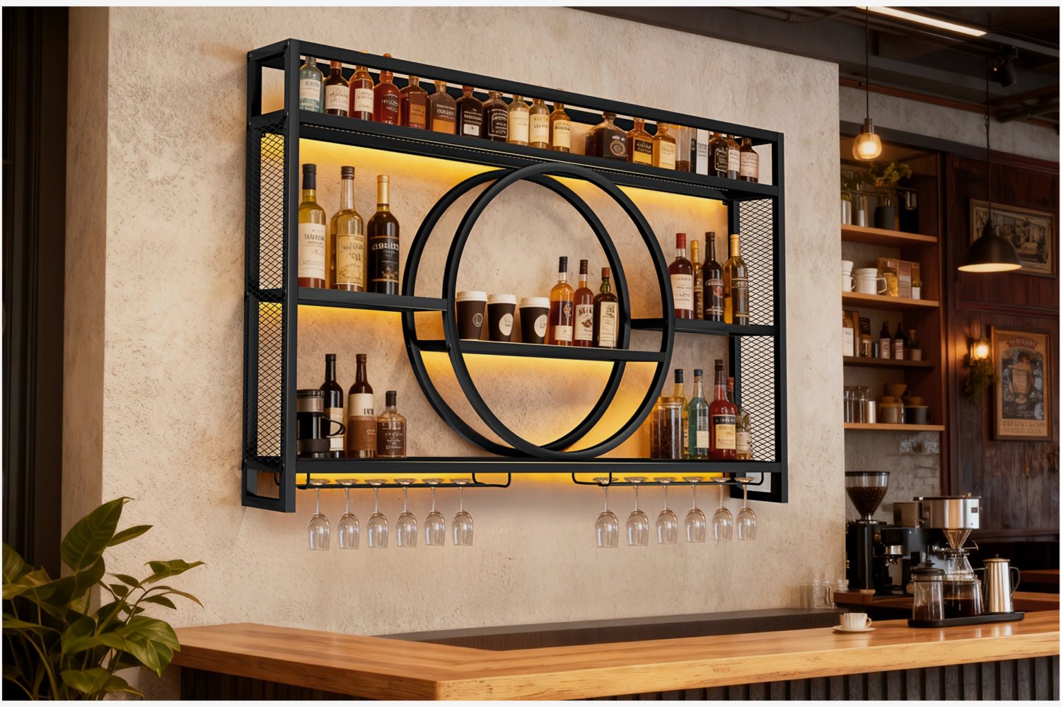 Stylish 3-Tier Wall-Mounted Me - Home Bar Shelves 리뷰 및 가격