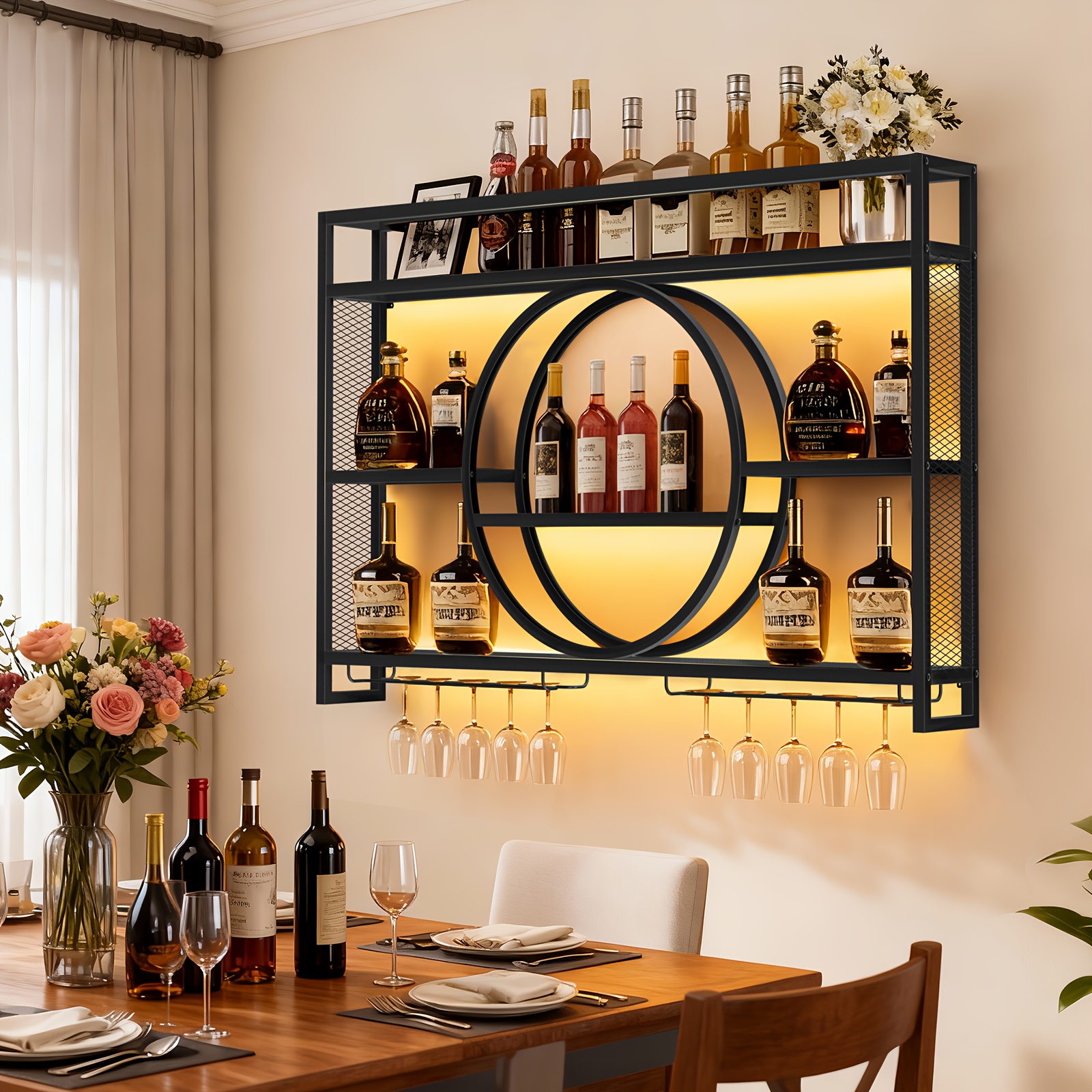 Stylish 3-Tier Wall-Mounted Me - Home Bar Shelves 리뷰 및 가격