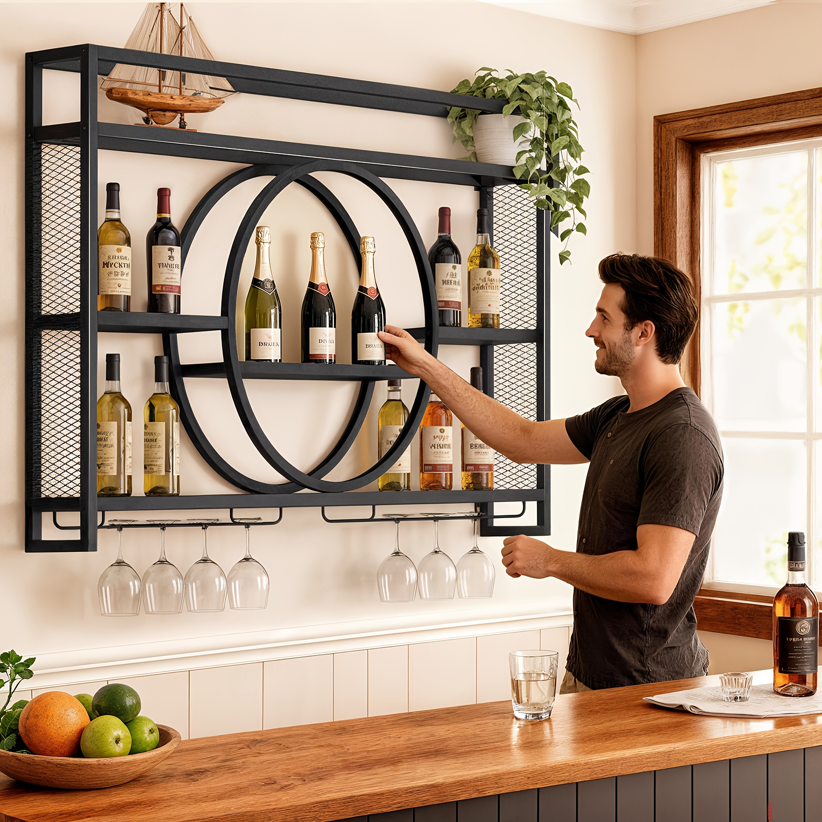 Stylish 3-Tier Wall-Mounted Me - Home Bar Shelves 리뷰 및 가격