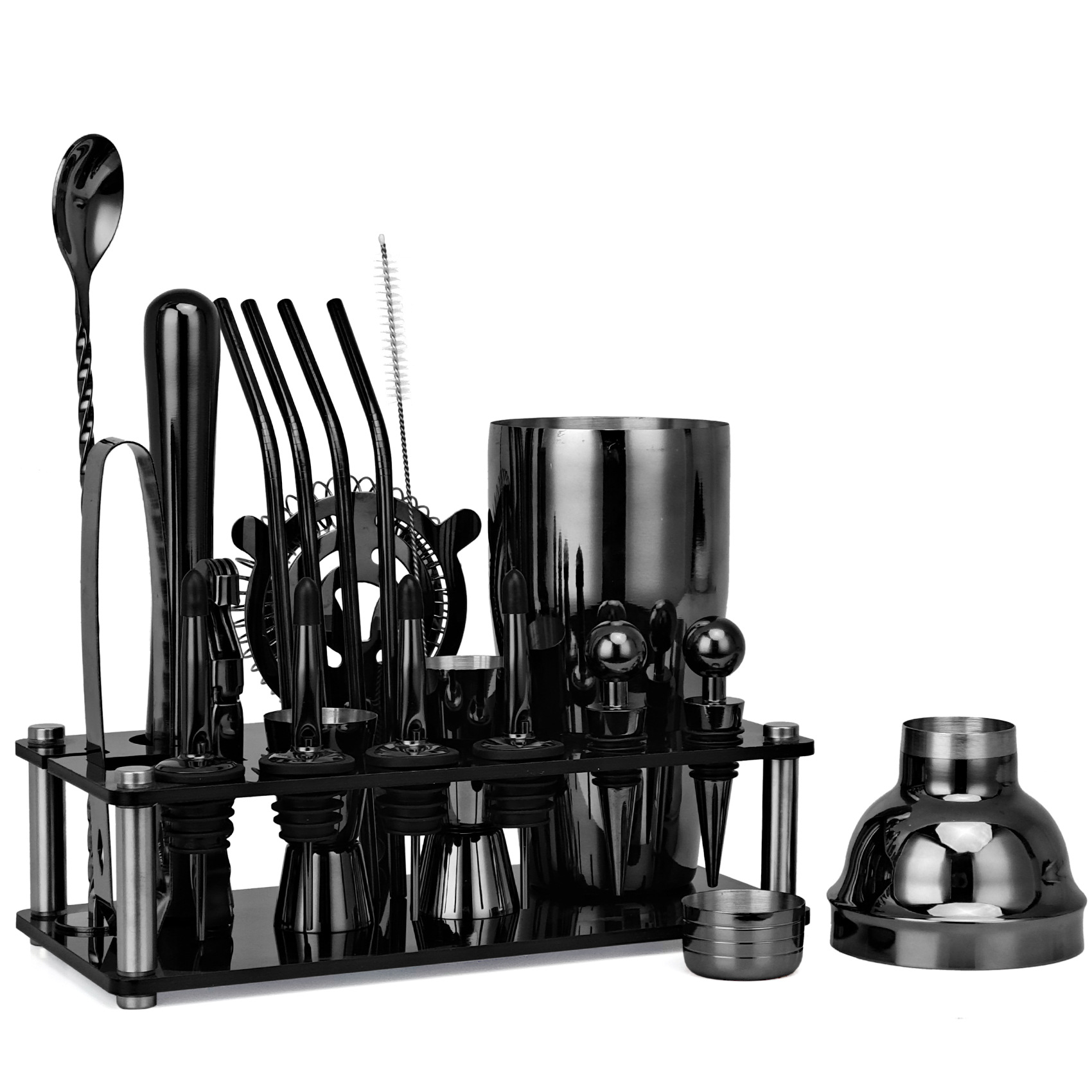 20pcs Black/Rose Gold/Silver 8 - Boston Shaker Set 리뷰 및 가격