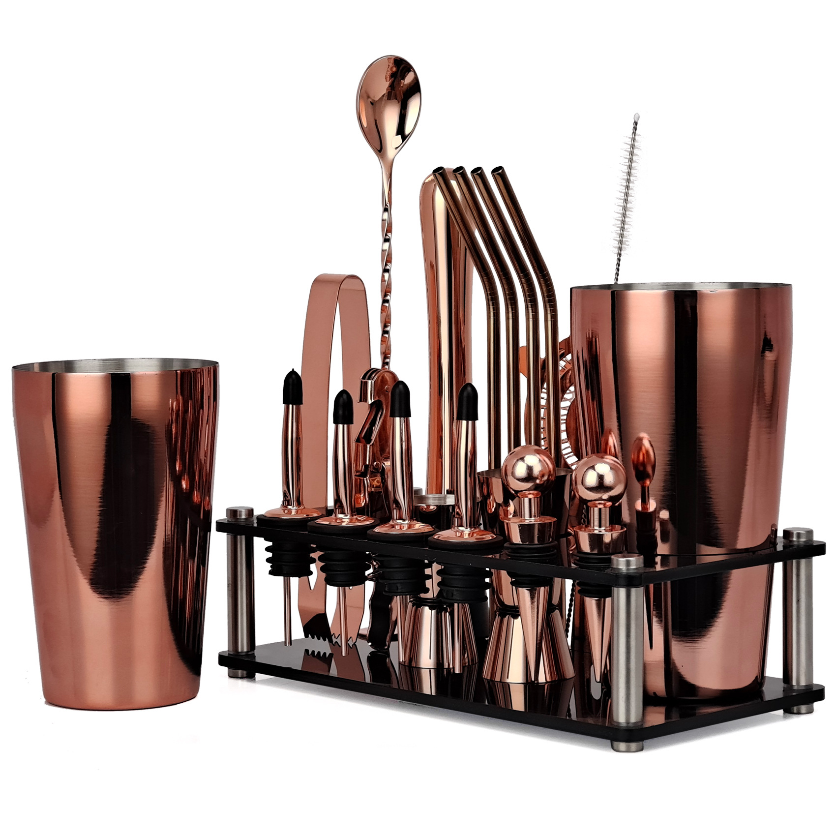 20pcs Black/Rose Gold/Silver 8 - Boston Shaker Set 리뷰 및 가격
