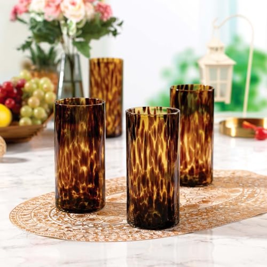 Tortoise Shell Highball Glass  - Highball Glass Set 리뷰 및 가격