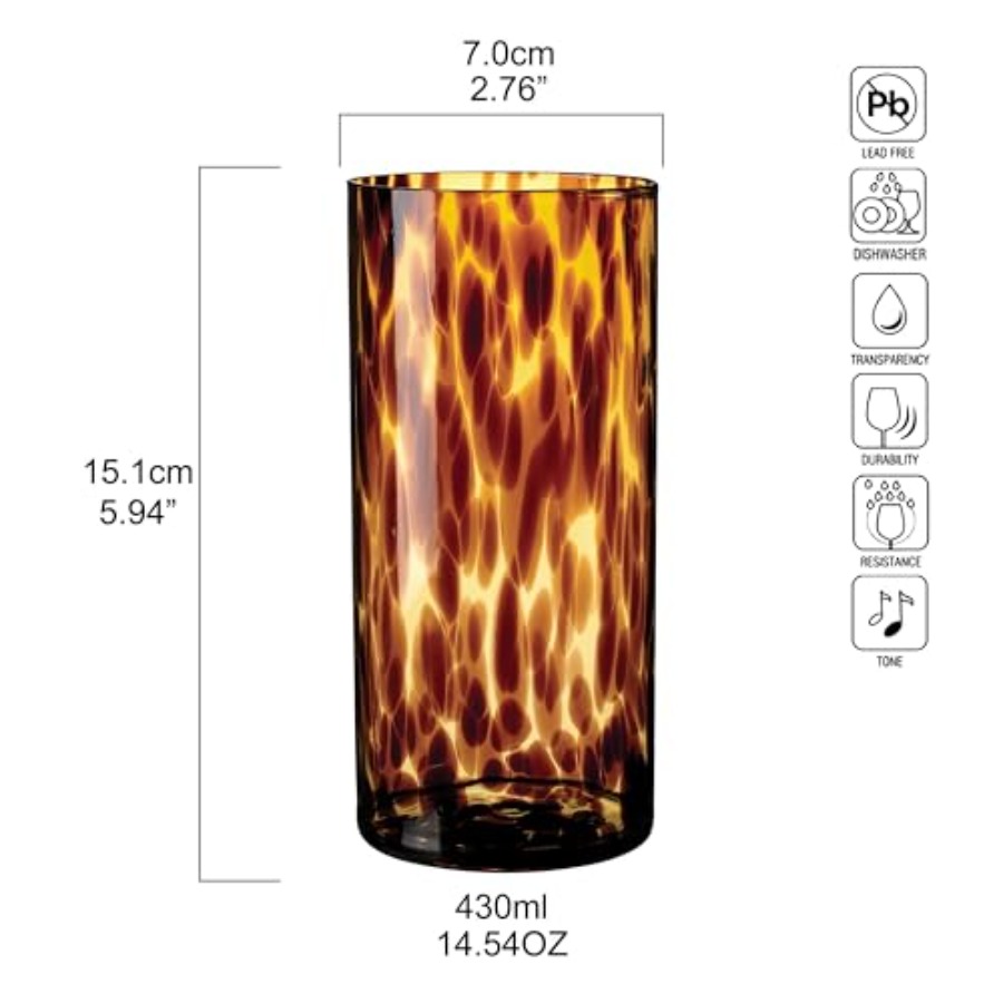 Tortoise Shell Highball Glass  - Highball Glass Set 리뷰 및 가격