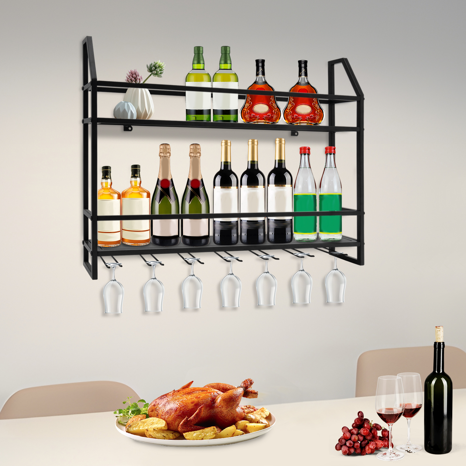 Bar Wine Shelf Wall-Mounted Bo - Home Bar Shelves 리뷰 및 가격