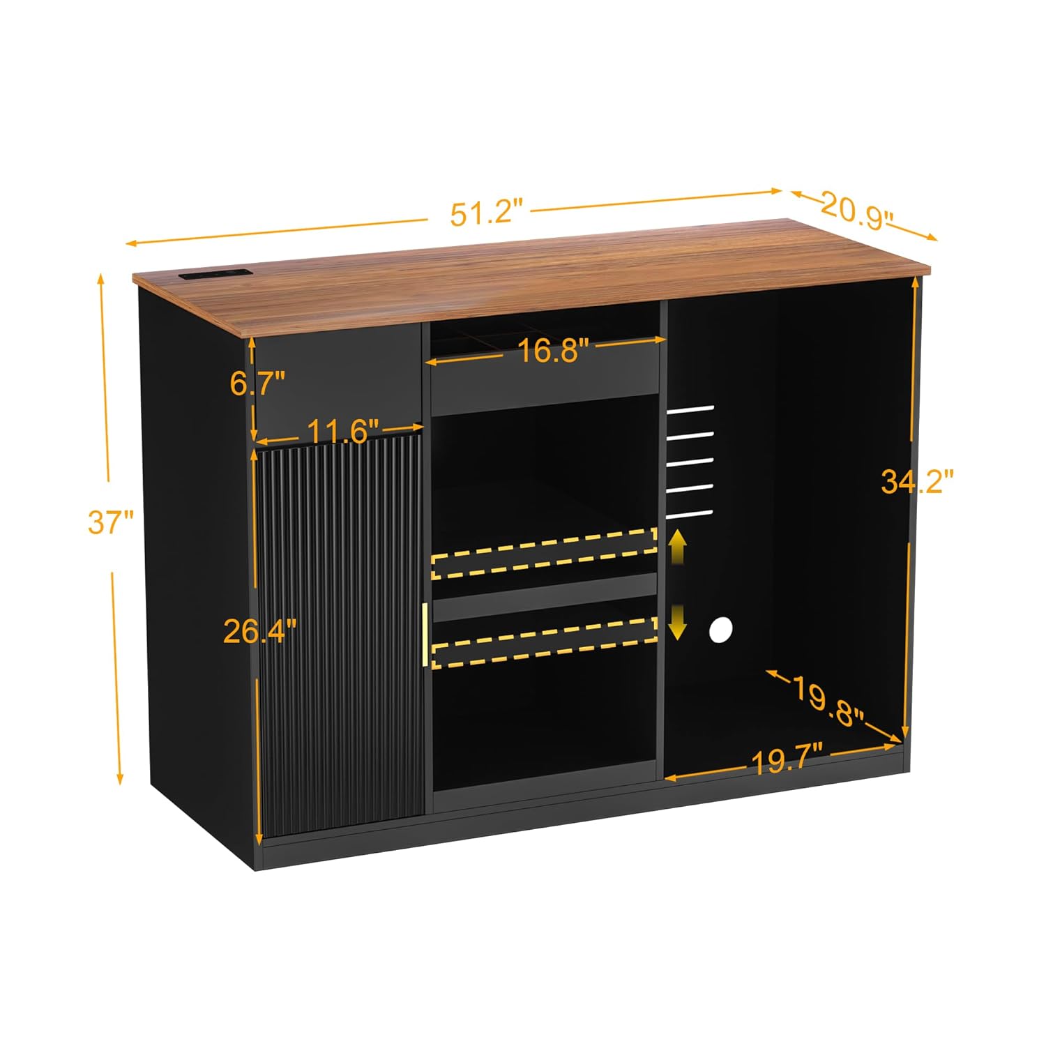 Snack Bar Cabinet with Fridge  - Home Bar Shelves 리뷰 및 가격