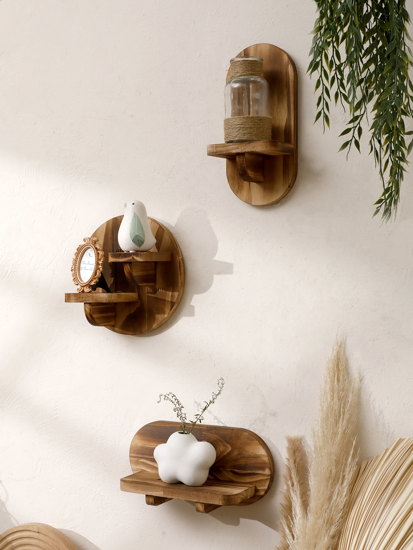 1/2-tier Wooden Shelves Oval C - Home Bar Shelves 리뷰 및 가격
